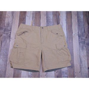 Duluth Trading Men 42 Carpenter Cargo Shorts Outdoor Thick Cotton Canvas Beige